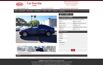 Car Pros Kia vehicle landing page
