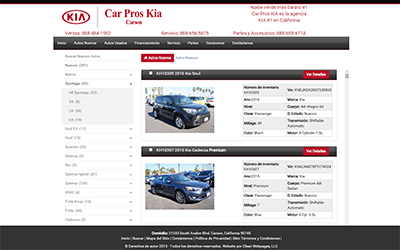 Car Pros Kia inventory search
